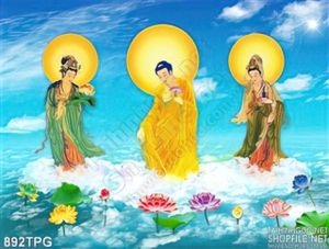 Tranh Phật đẹp về Tây Phương Tam Thánh
