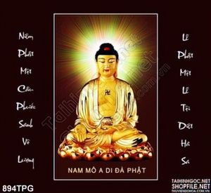 Tranh dán tường Phật A Di Đà