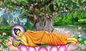 Tranh Phật nằm dưới cây Bồ Đề