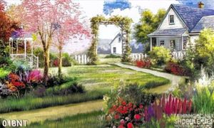 Tranh sơn dầu sân vườn khu biệt thự