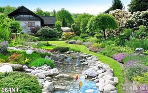 Tranh sân vườn khu biệt thự
