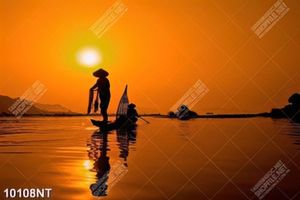 Tranh người đánh cá trên sông 
