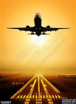 Tranh máy bay cất cánh in uv