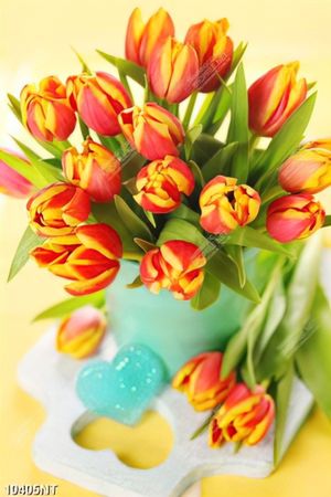 Tranh bình hoa tulip tươi đẹp