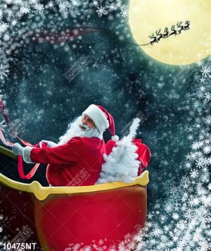 Tranh ông già noel cưỡi xe tuần lộc