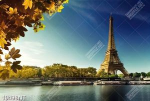 Tranh tháp Eiffel bên dòng sông Seine thơ mộng