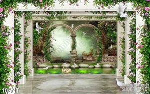 Tranh cây cổng hoa dây leo