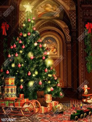 Tranh cây thông noel đẹp lung linh