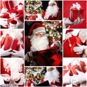 Tranh ghép ông già noel và hộp quà đỏ