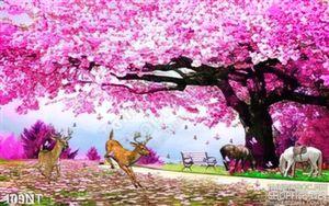 Tranh khu vườn đào nghệ thuật