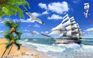 Tranh vẽ thuyền cập bến