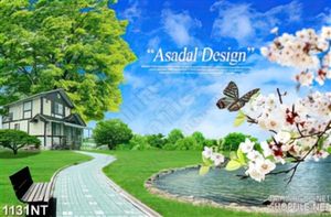 Tranh 3D khu vườn xanh