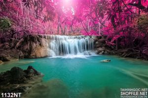 Tranh rừng hồng sông xanh