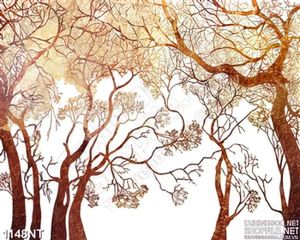 Tranh vẽ rừng cây cổ thụ