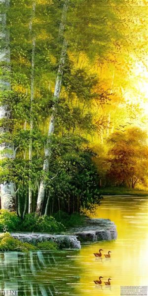 Tranh sơn dầu phong cảnh ven sông