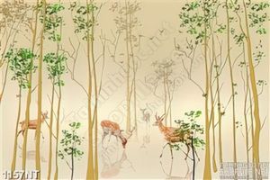Tranh 3d hươu kiếm ăn