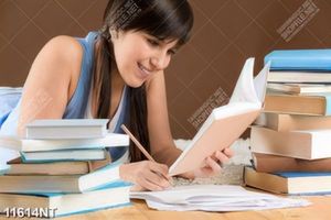 Tranh cô gái trẻ đọc sách