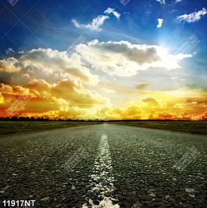 Tranh con đường và bầu trời 11917NT