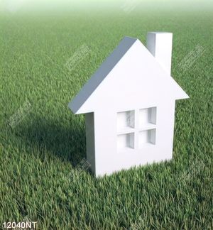 Tranh nhà trắng trên cỏ xanh