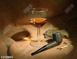 Tranh ly rượu và tẩu thuốc lá