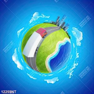 Tranh con đường trên quả cầu nghệ thuật 12259NT