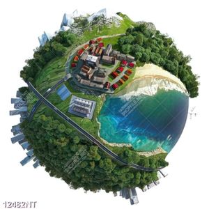 Tranh quả cầu cây xanh nghệ thuật 12482NT