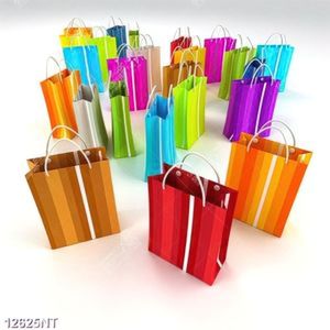 Tranh túi giấy nhiều màu sắc