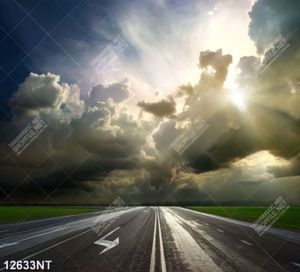 Tranh con đường và bầu trời 12633NT
