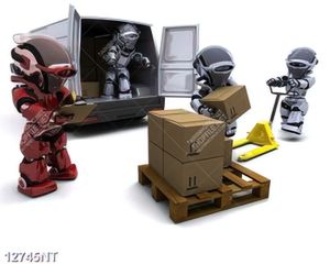 Tranh rô bốt sắp xếp hàng hóa