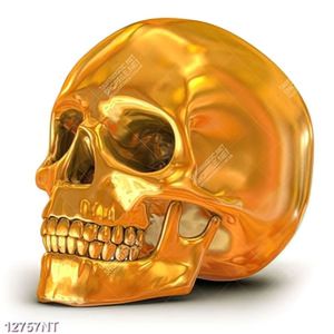 Tranh đầu lâu vàng gold 