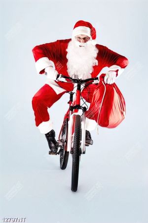 Tranh ông già noel lái xe đạp