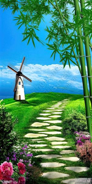 Tranh con đường và cối xay gió
