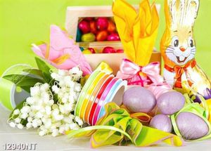 Tranh hoa và trứng phục sinh 12940NT