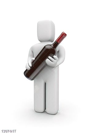 Tranh người trắng ôm chai rượu