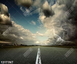 Tranh con đường và bầu trời 13171NT