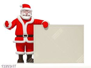 Tranh ông già noel bên tấm bảng trắng