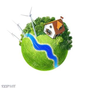 Tranh ngôi nhà trên quả cầu nghệ thuật 13371NT