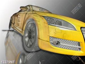 Tranh 3d nghệ thuật xe ô tô 
