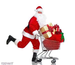 Tranh ông già noel đẩy xe quà