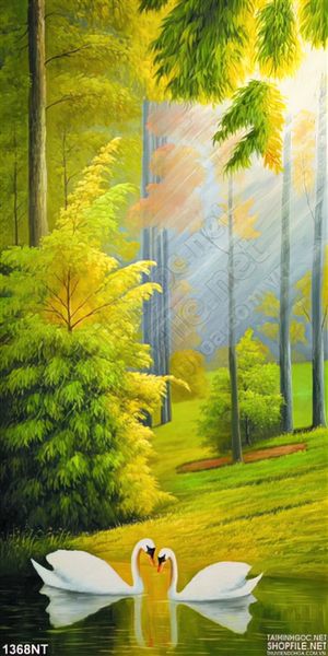 Tranh ánh nắng xuyên rừng