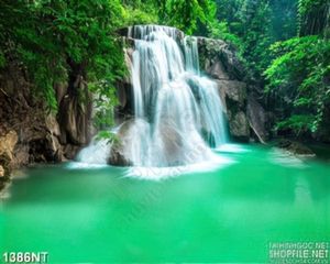 Tranh thác đổ suối xanh