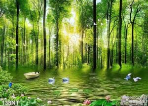 Tranh khu rừng và dòng sông xanh