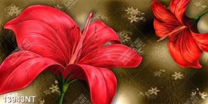 Tranh bông hoa dâm bụt đỏ