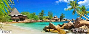Tranh khu nghỉ dưỡng trên biển