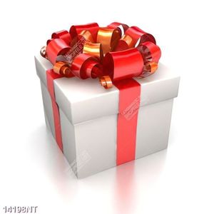 Tranh hộp quà thắt nơ đỏ