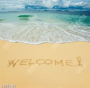 Tranh welcome vẽ trên cát