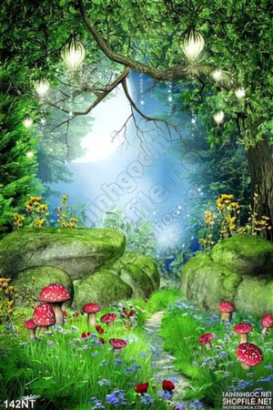 Tranh khu rừng trang trí phòng bé