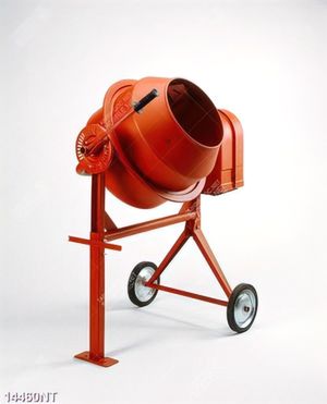 Tranh cối trộn bê tông màu cam