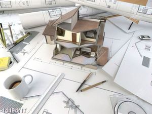 Tranh bản vẽ và mô hình căn nhà