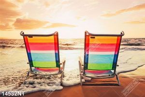 Tranh hai chiếc ngồi ngắm biển